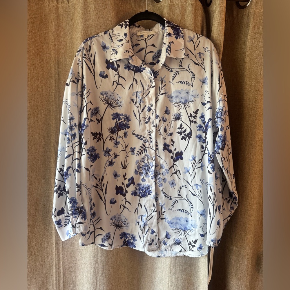 Favorite Daughter Blue Floral Button Down Shirt